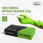 FirstDefense Neo Green Nitrile Gloves (3.5g/100pcs)