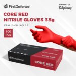 FirstDefense Core Red Nitrile Gloves (3.5g/100pcs)