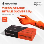 FirstDefense Turbo Orange Nitrile Gloves (3.5g/100pcs)