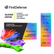 FirstDefense Rainbow Random-Mix Nitrile Gloves (3.5g/100pcs)