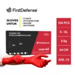 FirstDefense Core Red Nitrile Gloves (3.5g/100pcs)