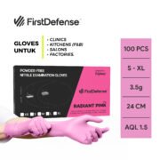 FirstDefense Radiant Pink Nitrile Gloves (3.5g/100pcs)