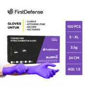 FirstDefense Blurple Nitrile Gloves (3.5g/100pcs)